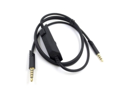 Cabo de Áudio 3.5mm para Arctis 3, Pro Wireless, 5, 7, 12m, Conector de 90°, Ouro Preto S/MARCA