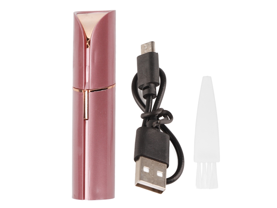 Epilador Facial para Mulheres Lápis de Lábios Leve Usb Recarregável Remoção de Cabelo Ouro Rosa | S/MARCA