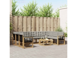 Vidaxl Conjunto De Sofás Para Exterior 10 Pcs Branco E Cinzento-claro