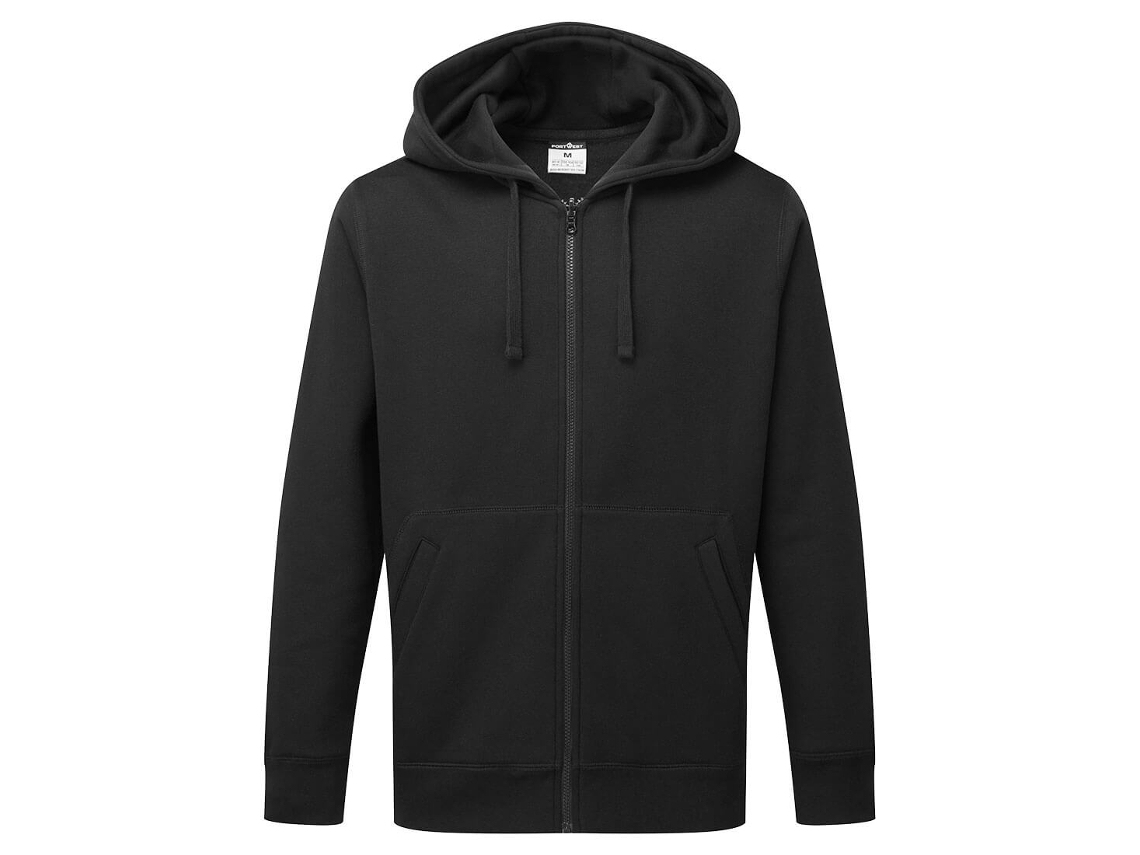 Moletom Com Capuz E Zíper Para Trabalho Casual Preto / S