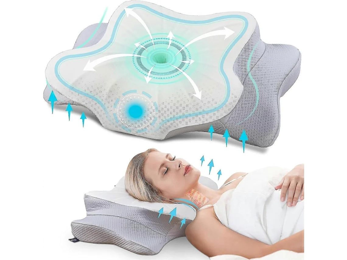 Almofada Ortopédica, Almofada Ergonómica De Apoio Ao Pescoço Feita De Espuma Viscoelástica E Almofada De Pescoço Para Um Sue Ideal*