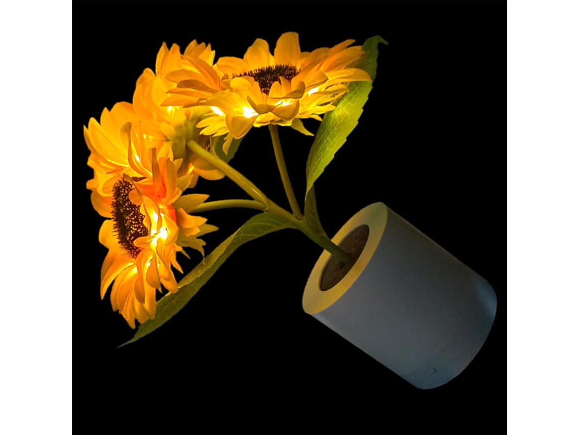 Luminária De Cabeceira Decorativa Labrimp Em Led Formato Girassol Luz