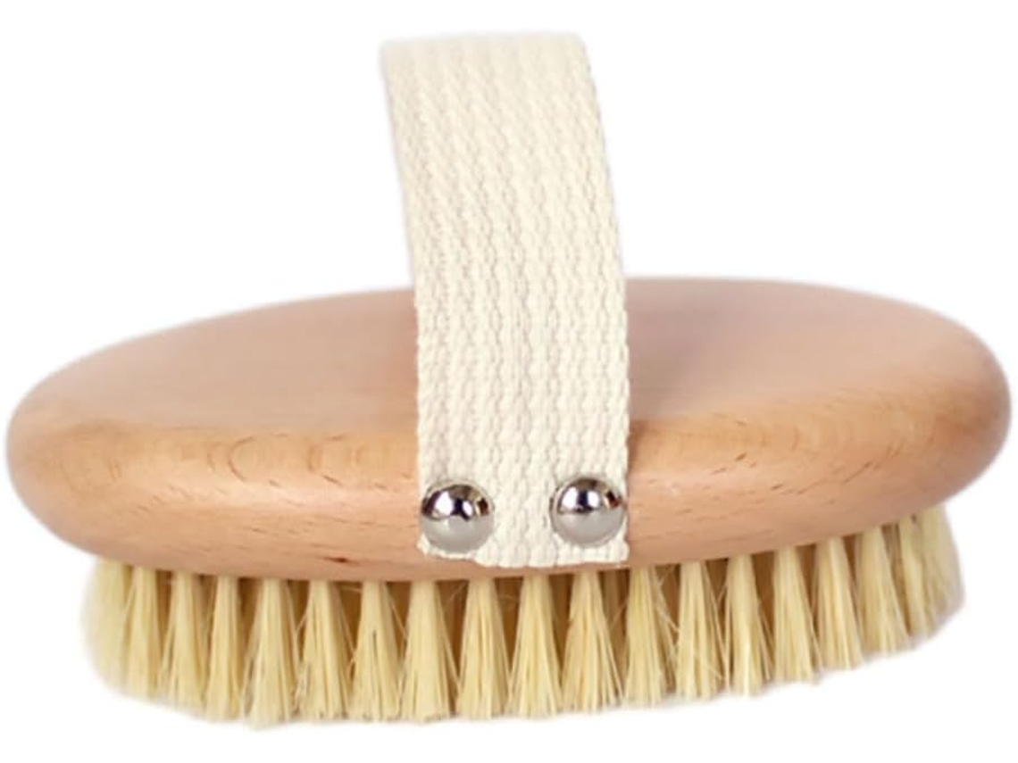 Escova Esfoliante Corporal Eringogo Em Madeira Natural Com Cerdas Confortáveis De Javali Para Banho Diário E Remoção