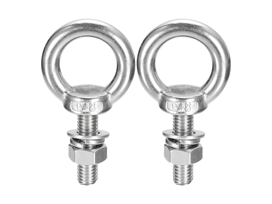 Parafuso Olhal de Elevação, 2 Conjuntos de M8 x 30mm com Porca e Arruela CHABERLU