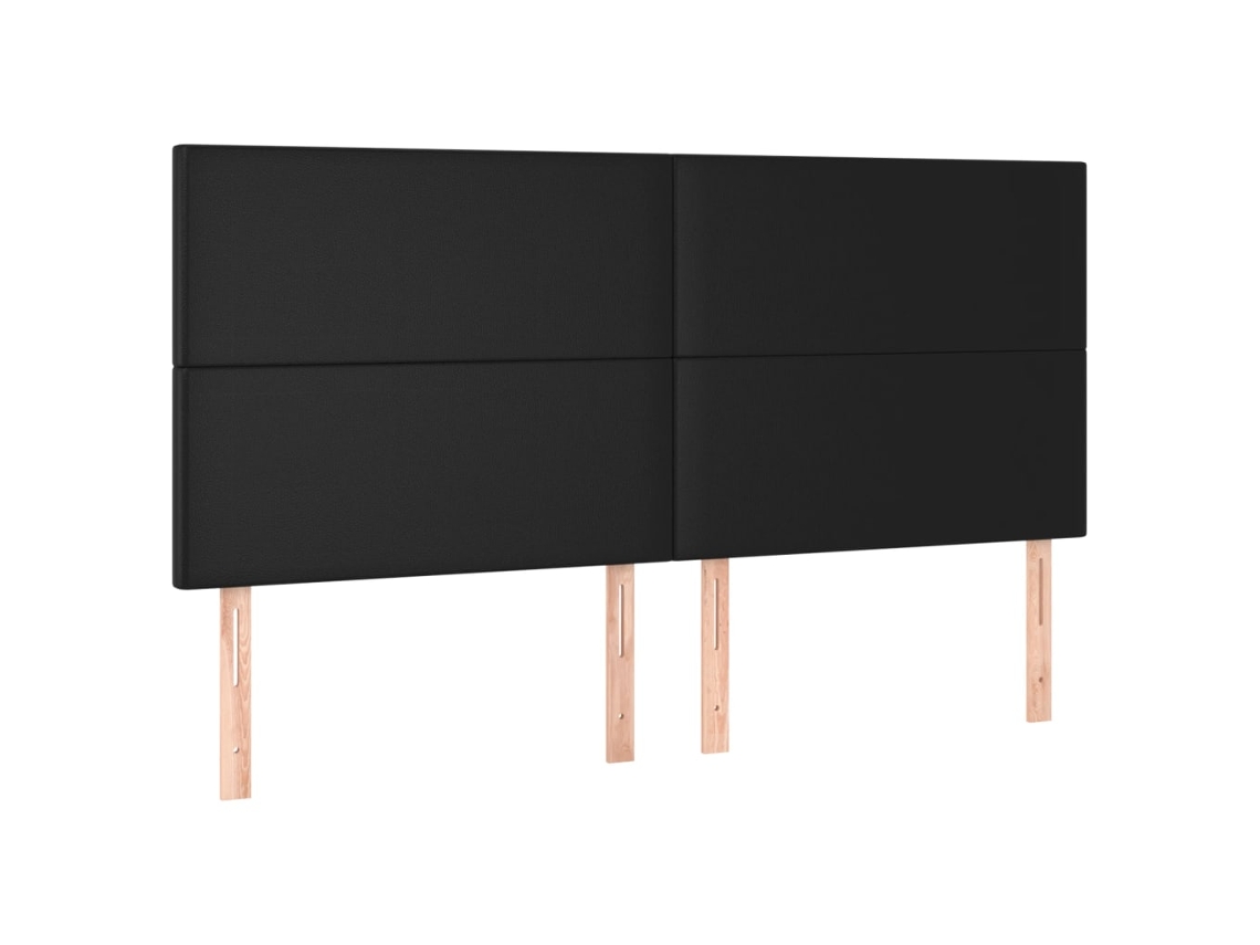 Cabeceira Preta 200x5x118/128 Cm Couro Sintético MAISON EXCLUSIVE