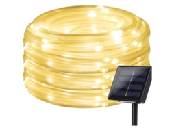Luz de Corda Solar Luz de Corda de Tubo de 32,8 Pés / 10M 100Led para Jardim Quintal Caminho Cerca Escada Quintal