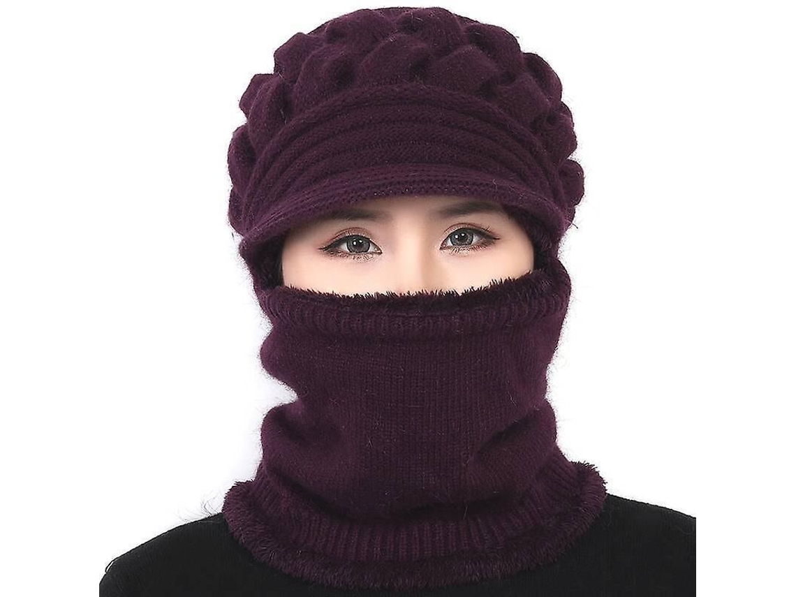 2026 gorro e Cachecol de Inverno para Mulher, Gorro Slouchy de Tricô Macio com Forro Polar para Atividades Ao Ar Livre e Presente Ideal