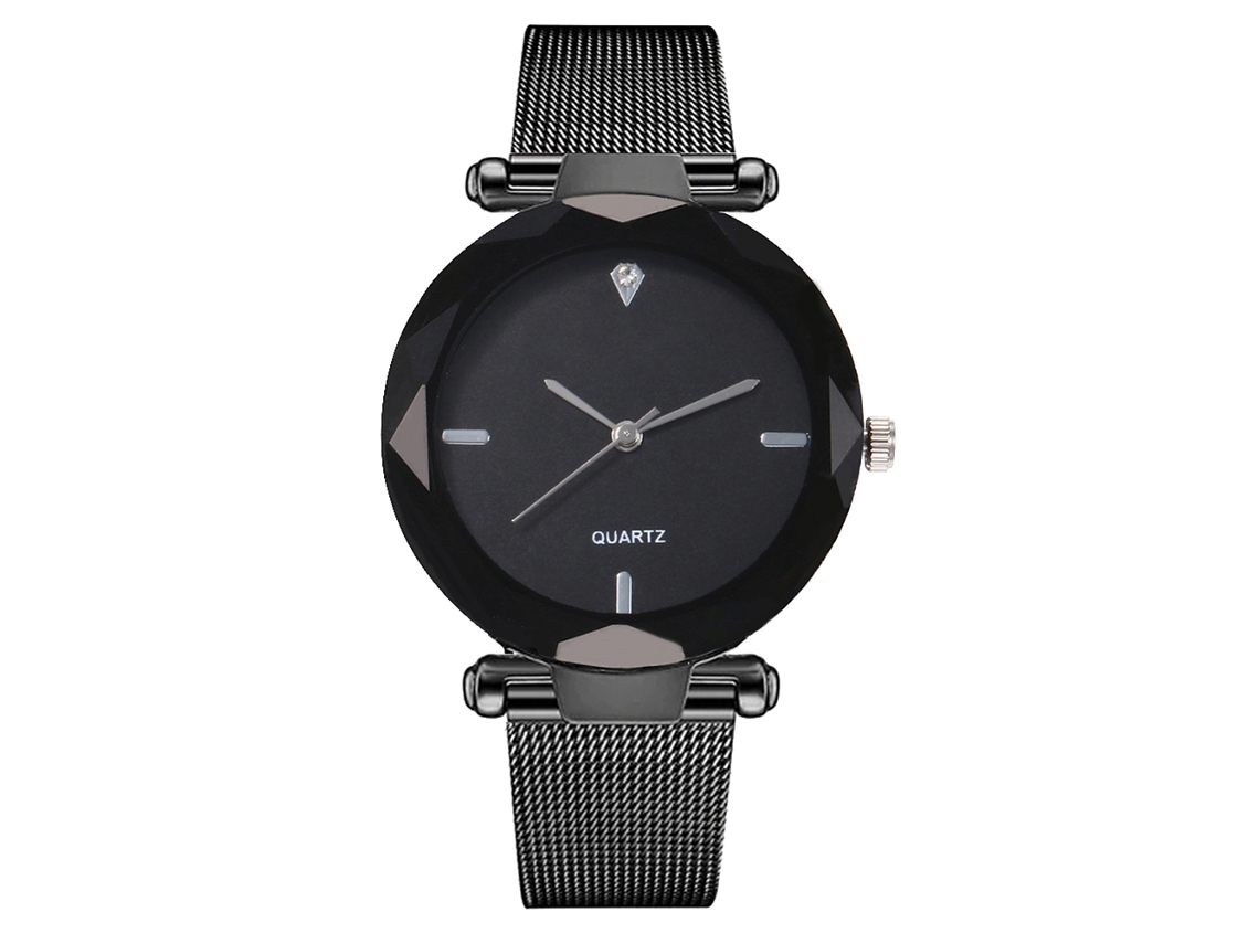 Relógio de quartzo unissex com pulseira de malha ultrafina para homens e mulheres (v422-e)