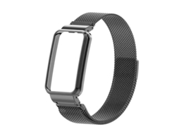 Pulseira magnética de aço inoxidável ajustável para Mi Band 9 Pro preto HEXINYIGJLY