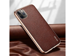 Lurelia Capa Iphone 11 Pro Max Couro Antichoque Textura Lichia Castanho