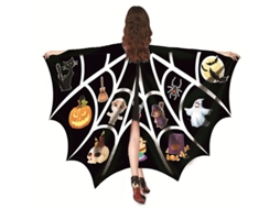 Asas Capa Halloween Morcego Teia Aranha