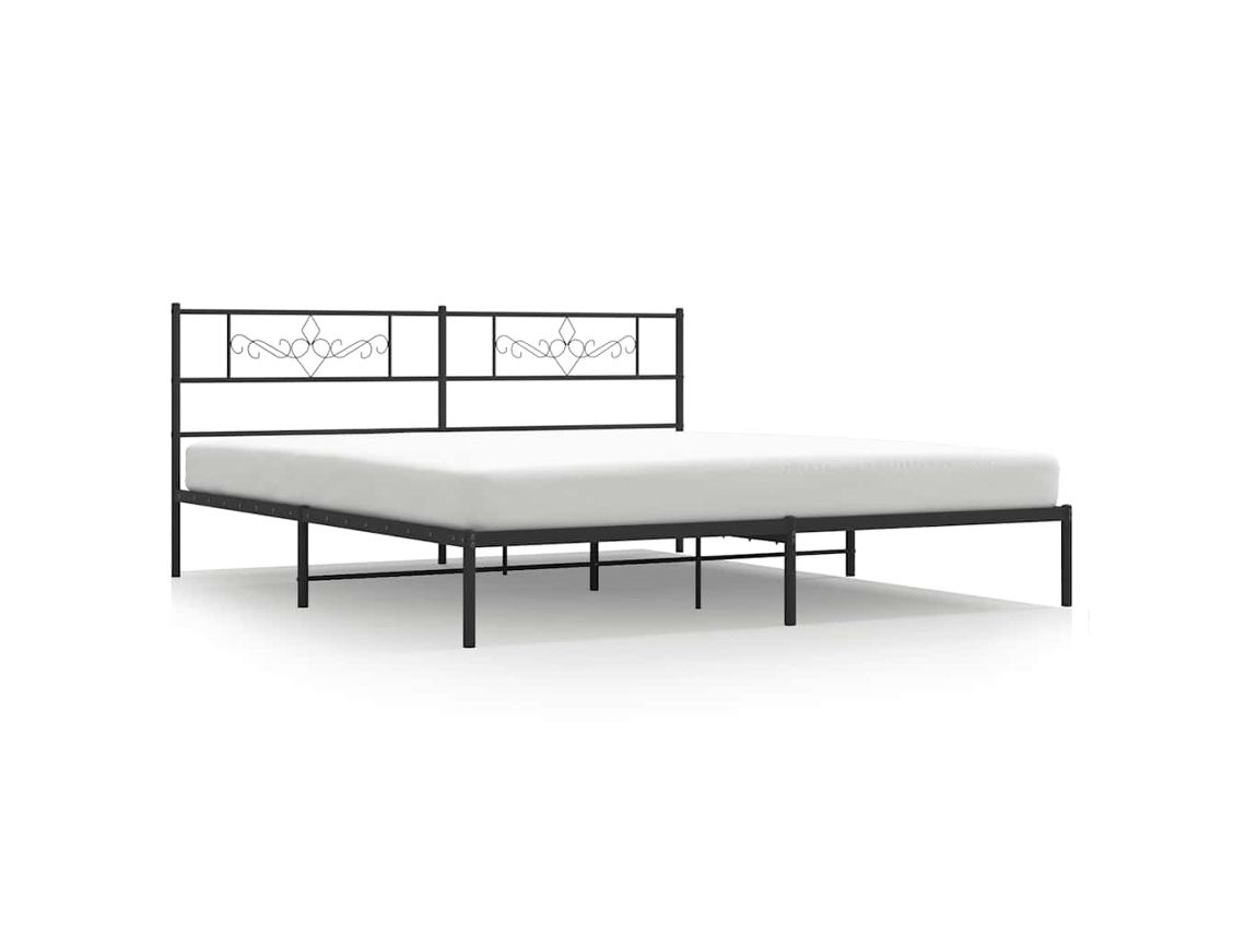 Bed Frame, Bed Frames Vidaxl Preto Aço (193 X 203 Cm)