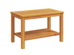 Conjunto 1 Mesa Lateral Vidaxl Castanho Madeira De Acácia Maciça (70 X 40 X 45 Cm)