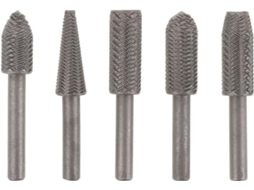 Conjunto De 5 Peças De Cortadores Rotativos Em Aço Preto Para Entalhar, Gravar E Cravar.