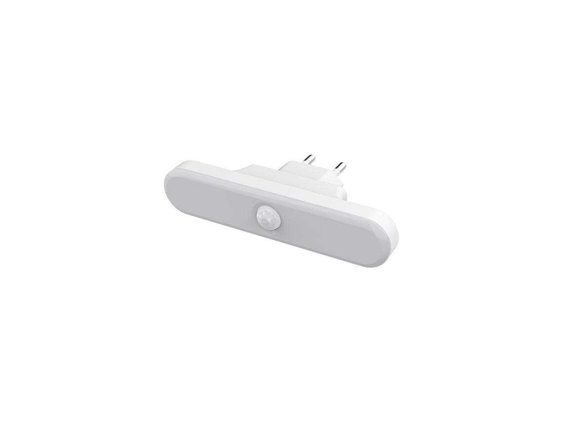 Lâmpada Led Noturna Com Tomada 230v Com Sensor Pir E Crepuscular 50lm, Bateria Integrada Li-ion, Autonomia 3h, 3000k - Alcapower