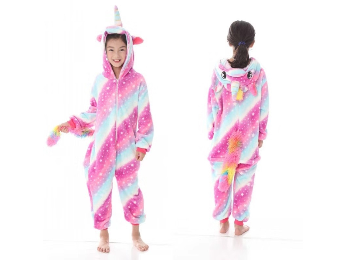 Pijama De Criança Menina  Roupa De Dormir Loungewearstarry Sky Psus De Uma Peça-100cm (100 Cm)*