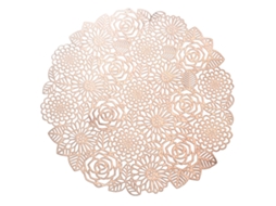 Tapete De Mesa De Pvc Dourado Rosa (bordado De Ouro, Protetor De Superfície)