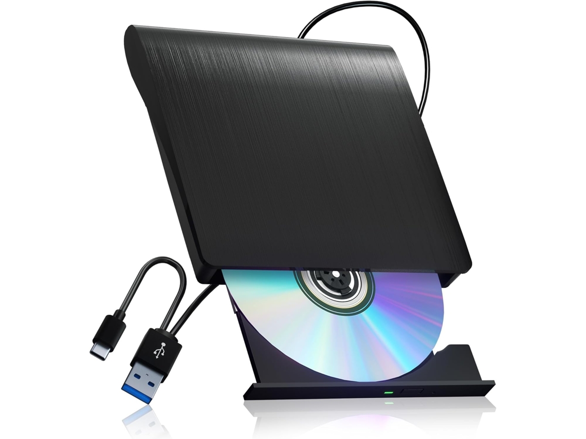 Drive Externo Cd/dvd- Usb 3.0 Leitor E Gravador Para Pc Laptop Windows Mac Linux Hexinyigjly