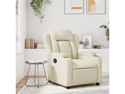Poltrona reclinável couro artificial cor creme