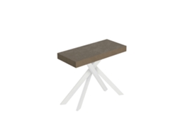 Consola Extensível 90X40/300 Cm Saki Premium Pomba Cinza Pernas Brancas ITAMOBY