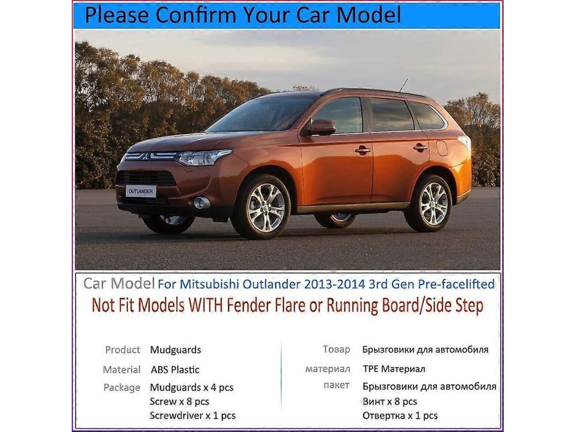 Para lamas Compatíveis com Mitsubishi Outlander 2013 2014 Acessórios Automotivos Para lamas Peças de Reposição para Automóveis CHARM