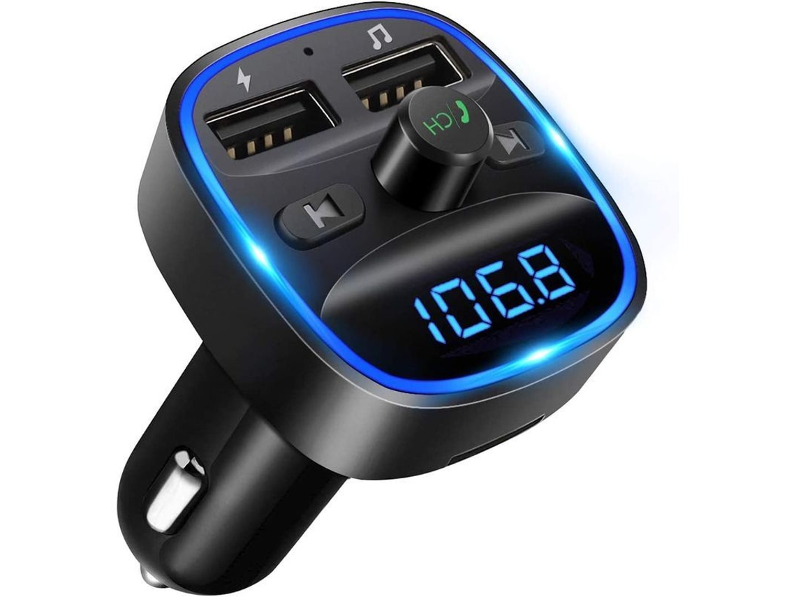 Transmissor Fm Bluetooth, Carregador de Carro com Dois Portos Usb, Reprodutor Mp3 Sem Fio, Chamadas Hands free