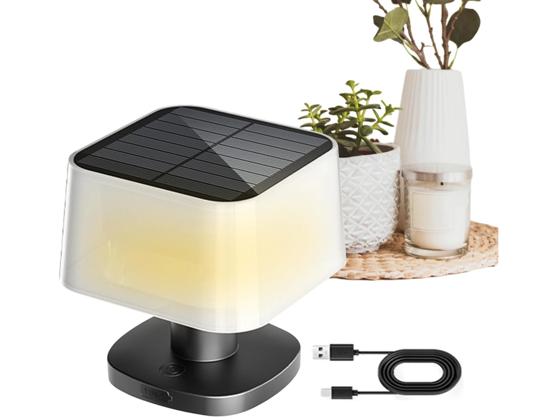 Candeeiro de Mesa Solar Telescópico Com 3 Níveis Brilho