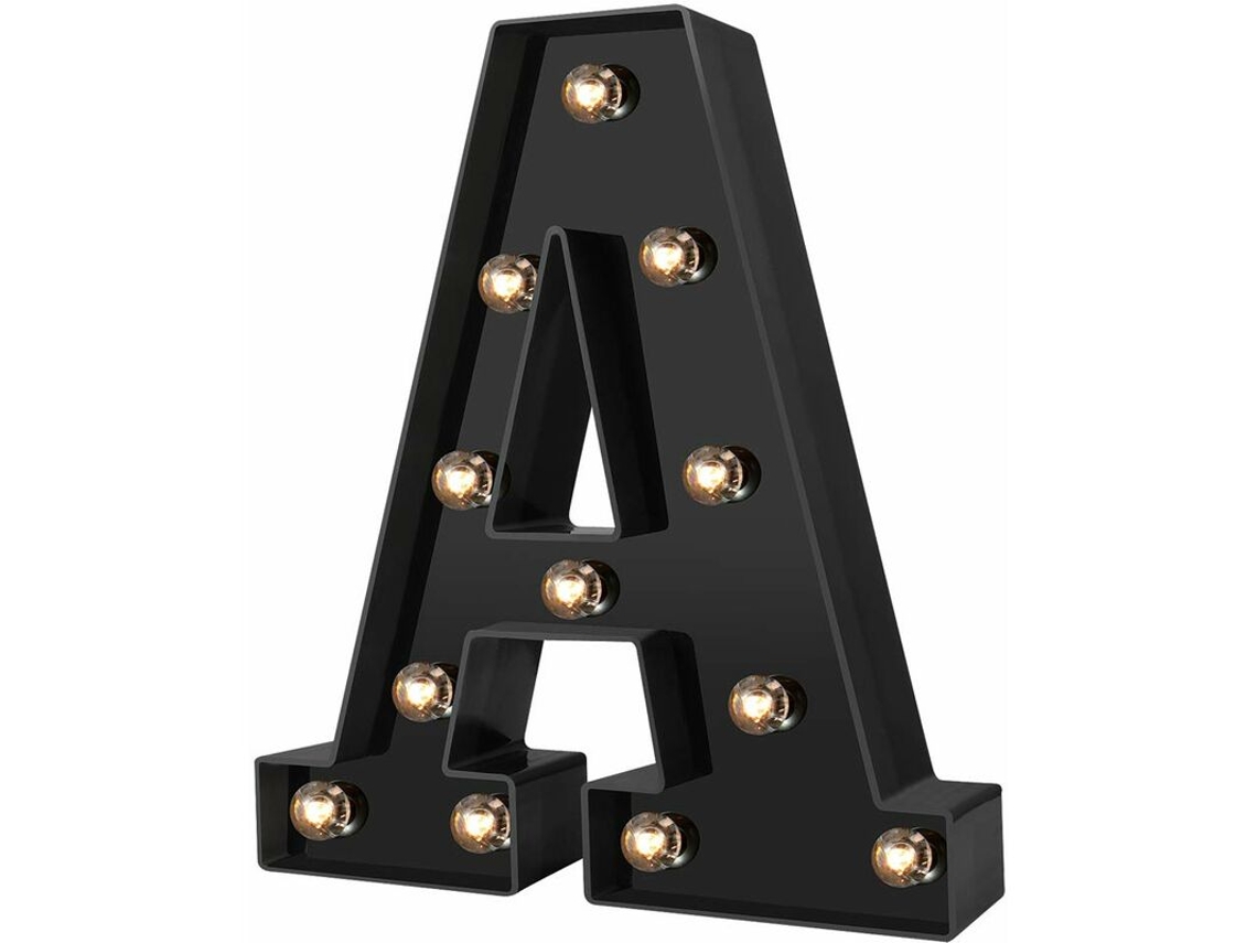 Novas letras e números em LED preto para decoração de eventos, casamentos, festas, aniversários e bares BRILVIBERA
