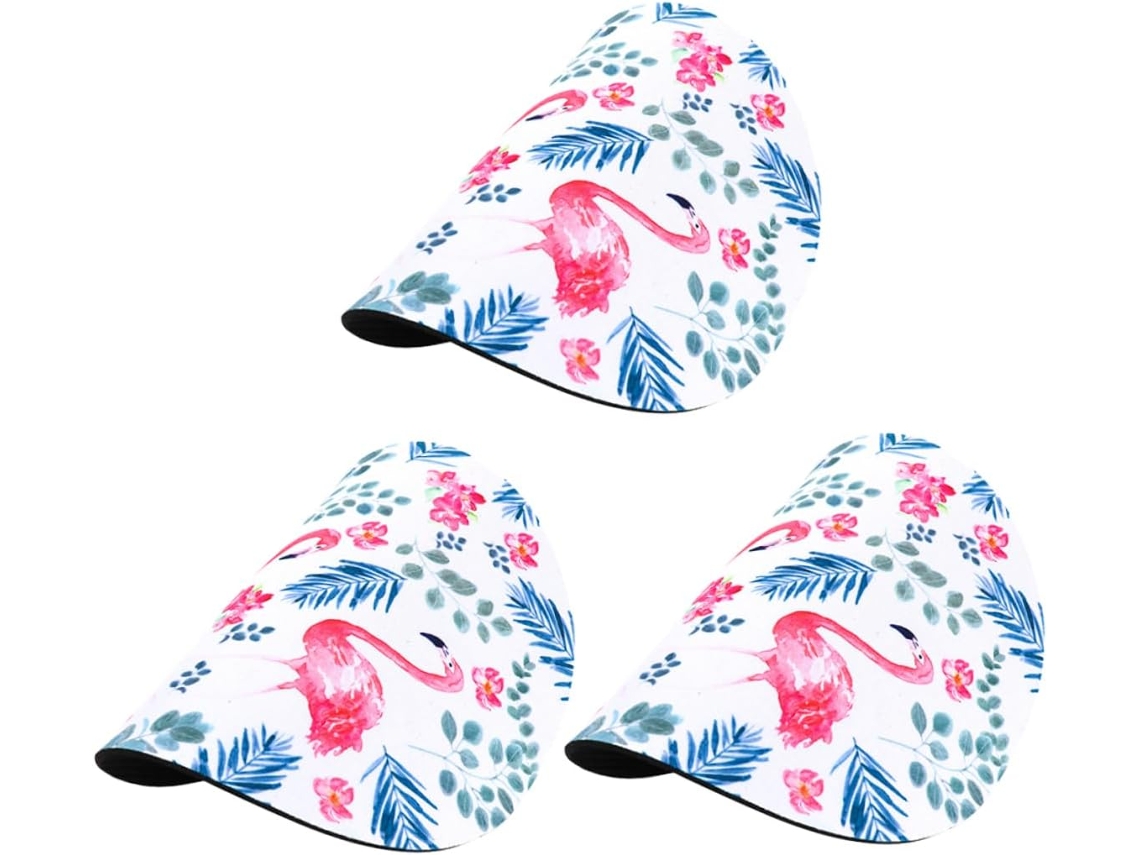 Conjunto De 3 Mousepads Redondos Com Estampa De Flamingo, Antiderrapantes E Resistentes, Ideais Para Gokoco
