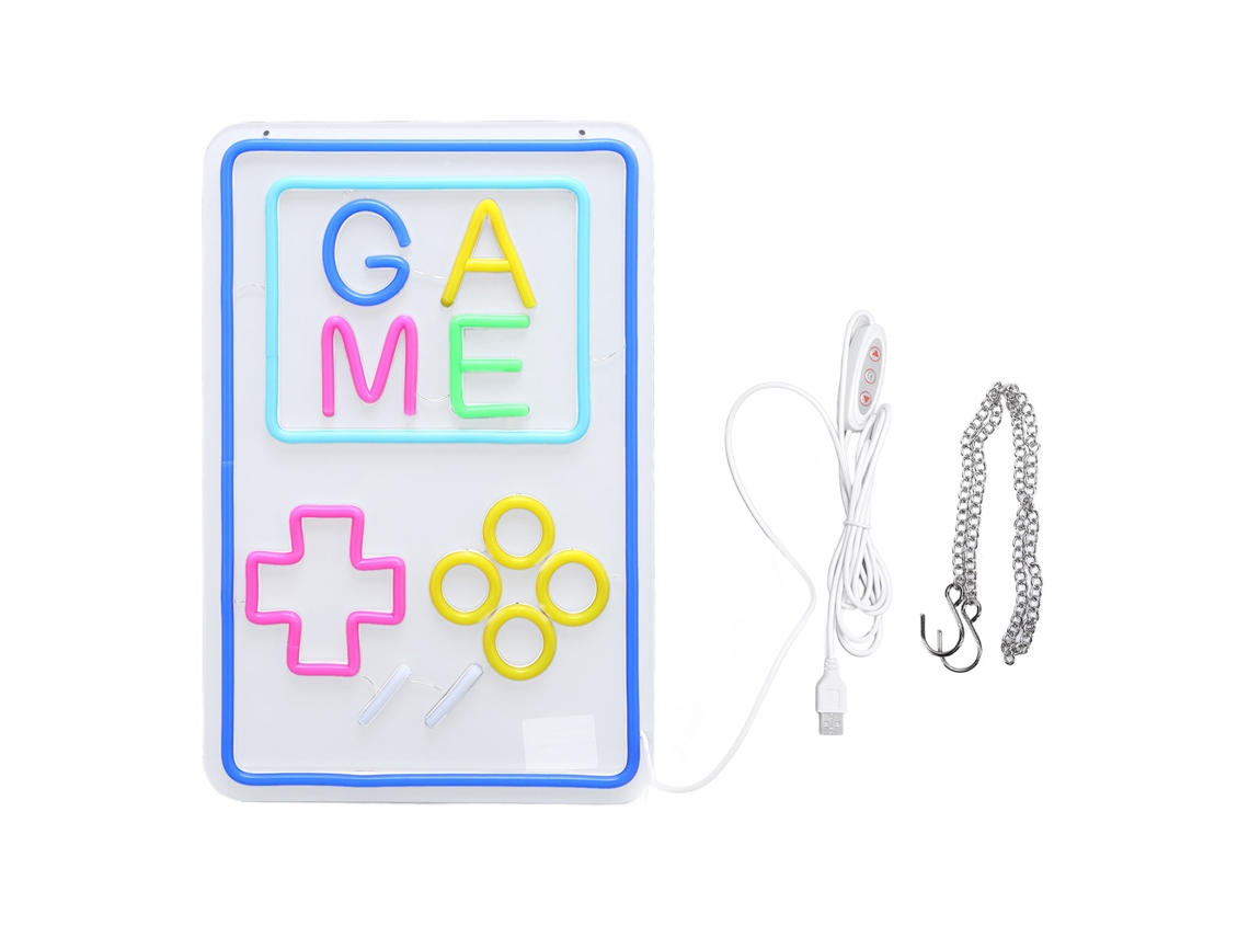 Sinal De Console De Jogo Led Neon Usb Ajustável Para Quarto