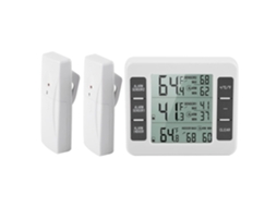 Lurelia Monitor De Temperatura Sem Fios Para Frigorífico E Congelador, Visor Lcd, 2 Sensores, Alarme Sonoro, Memória Máx./mín., Suporte Prático