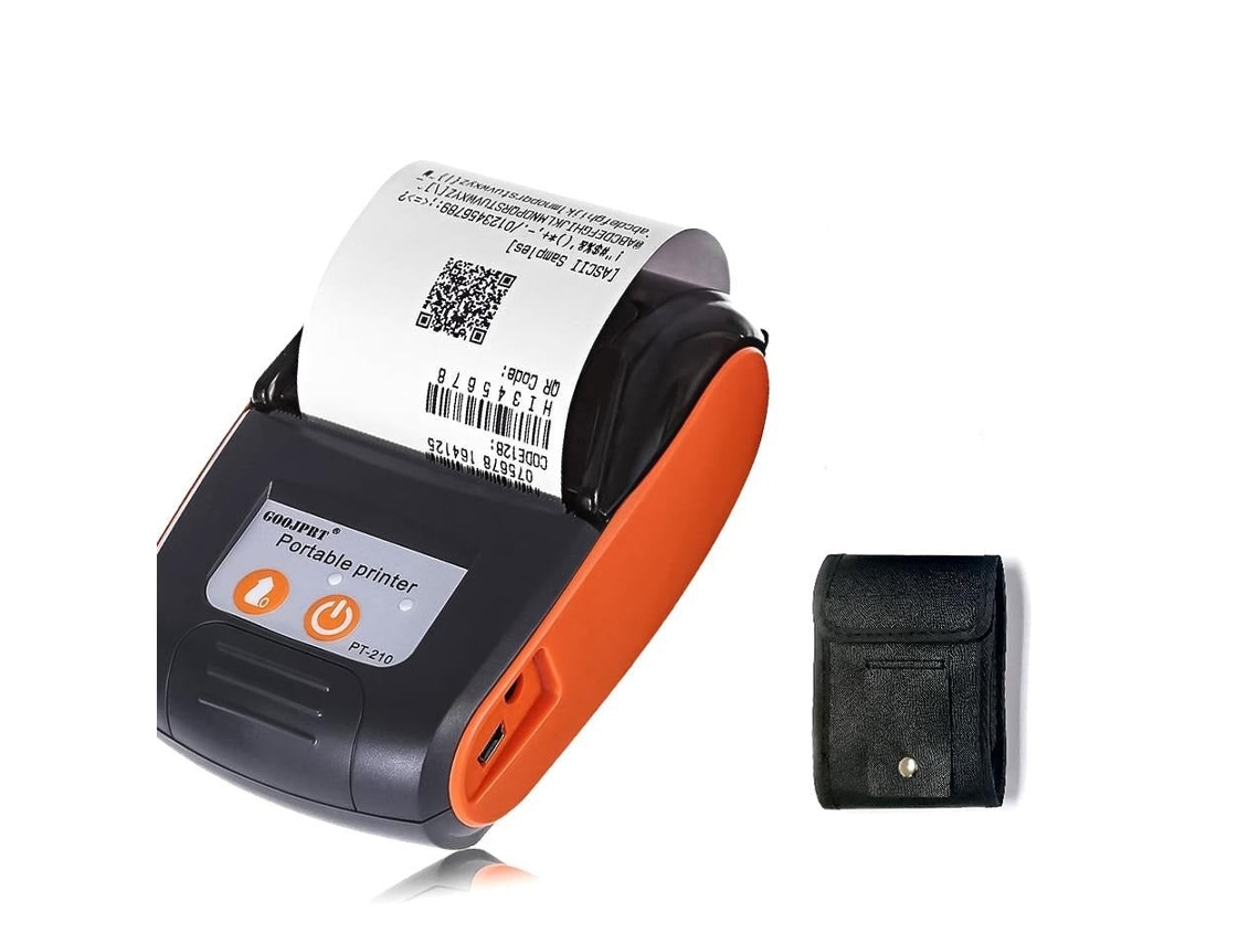 Impressora Térmica de Bilhetes de Recibos Sem Fio Mini Bluetooth SZSMART (Laranja)