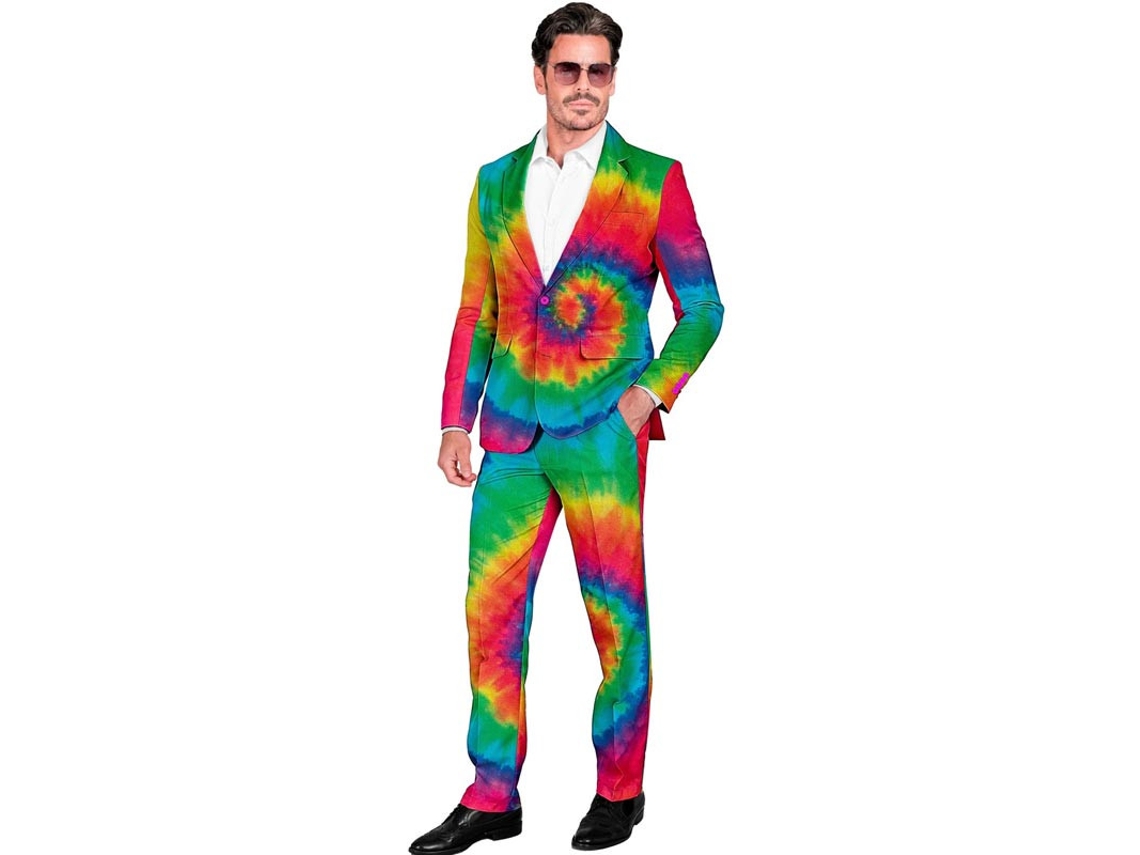 Terno de festa engraçado multicolorido neon masculino