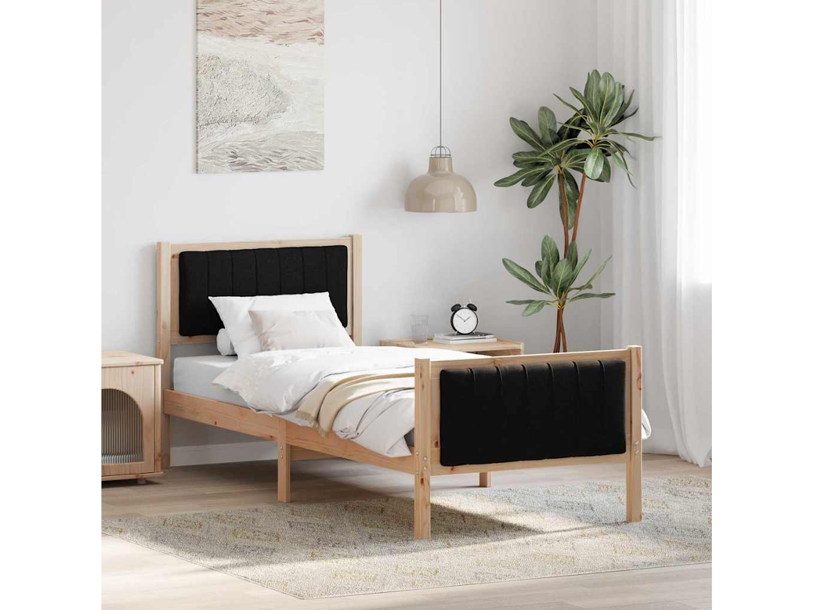 Vidaxl Estrutura da Cama com Cabeceira Castanho e Preto 80 X 200 Cm