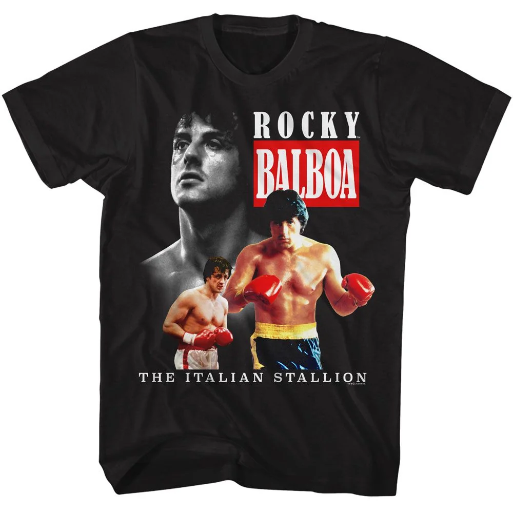 Rockinstone Rocky Movie Triple Black Adult T-shirt Size:s