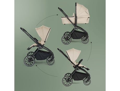 Carrinho De Bebé 3 In 1 Com Cadeira Auto Babygo Harmony Beige