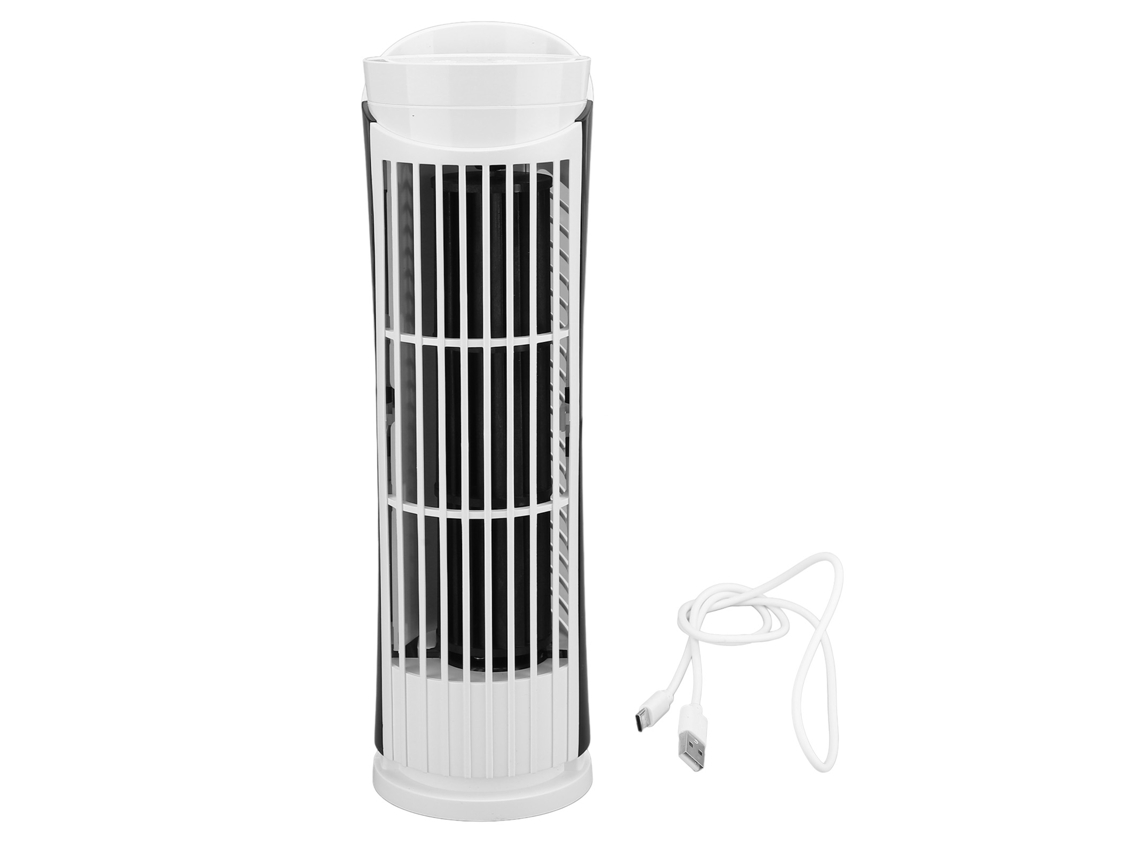 Ventilador em Torre Sem Lâminas Usb com 2 Modos de Luz e 2 Velocidades | S/MARCA