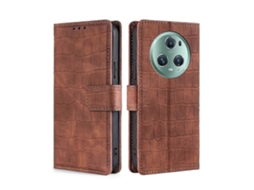 Capa Para Celular For Honor Magic5 Pro Em Couro Com Toque De Crocodilo E Fecho Magnético