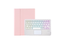 Capa de Teclado Bluetooth para iPad Air 3 XIAOMOYU com retroiluminação e toque, rosa e branco