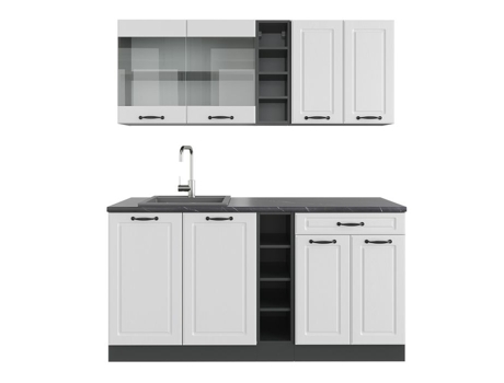 Cozinha R-Line, 160 cm sem bancada, Cottage branco/antracite, Vicco