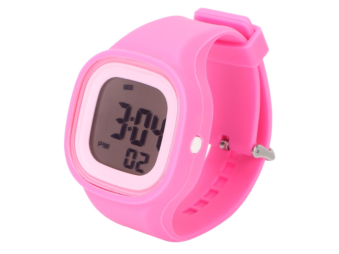 Relógio Eletrônico Digital Moda Simples À Prova D'água Luminoso Pulseira Plástica Rosa