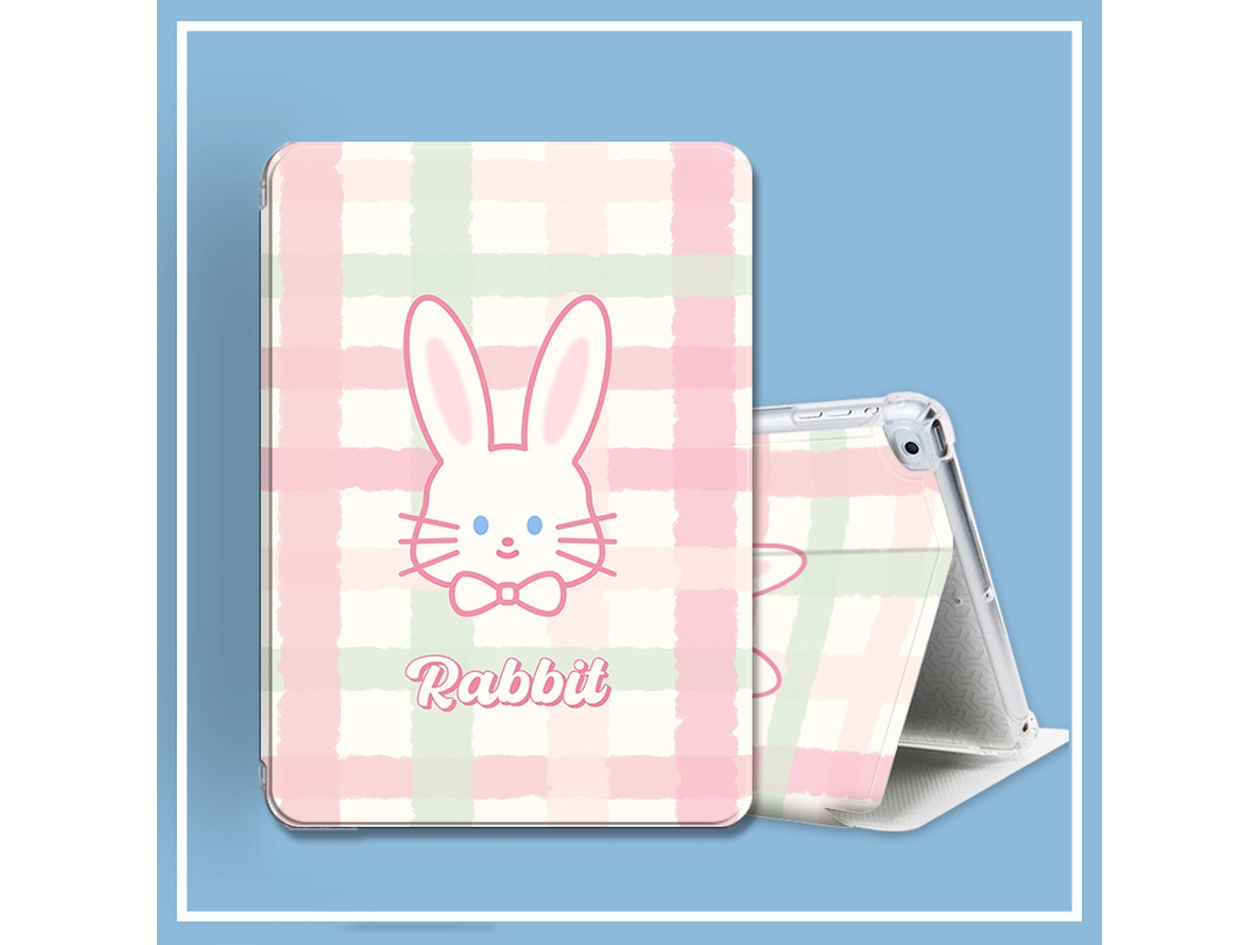 Capa Para Ipad De 10,2 Polegadas (geração 7/8/9, 2019/2020/2021), Estrutura Flexível Em Tpu, Airbag Anti-queda, Estampa De Coelho Xadrez. Siurn