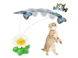 Primerox brinquedo Elétrico Rotativo para Gato Borboleta Plástica Interativo Treinamento Pet