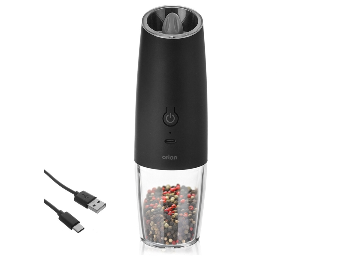 Moedor Elétrico De Pimenta E Sal Com Carregador 20 Cm Brilvibera