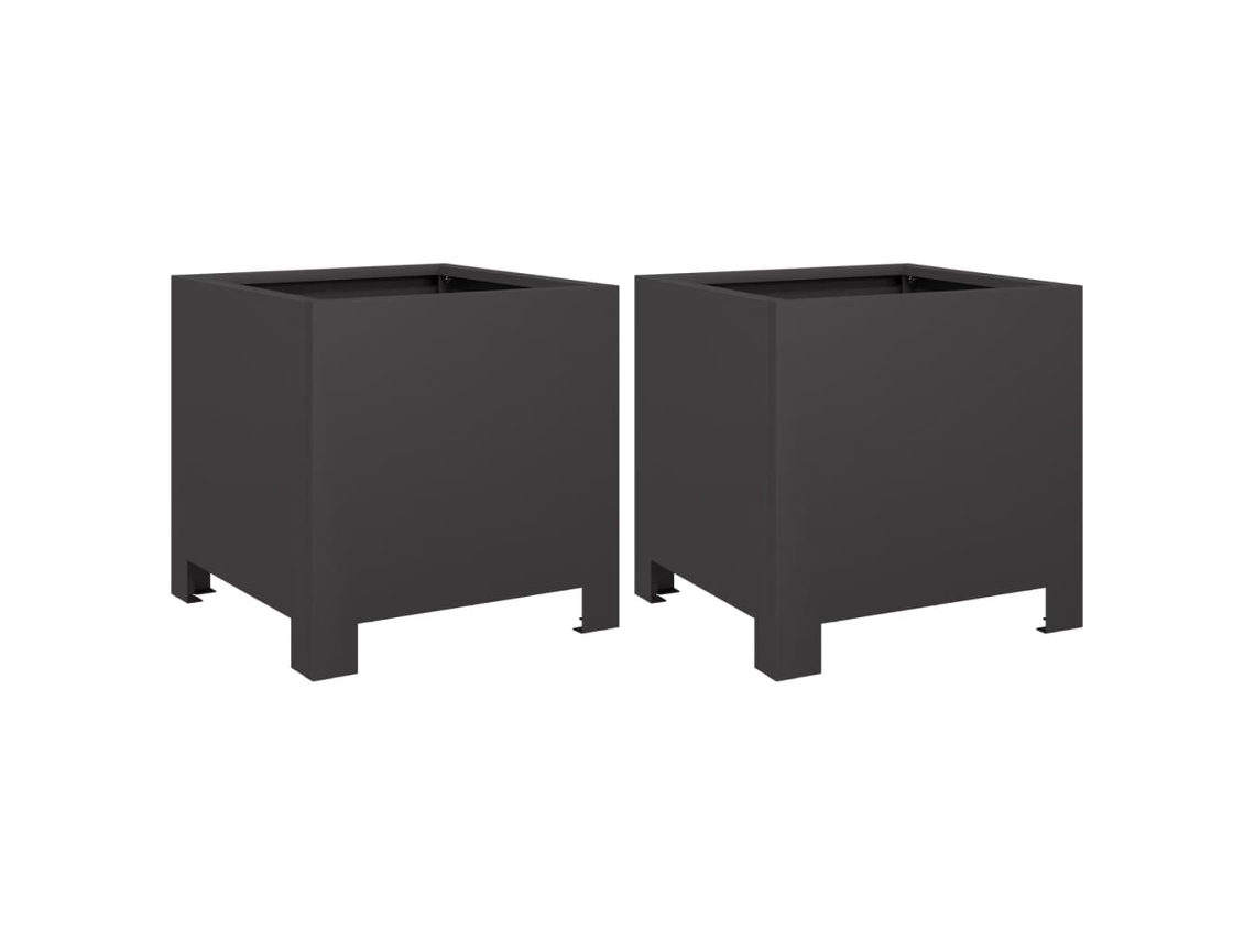 Garden Planter, Garden Planters Vidaxl Preto Aço (30 X 30 X 30 Cm)