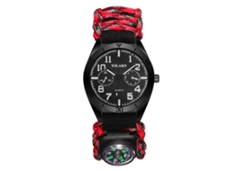 Relógio De Pulseira Para Homens Com Bússola Esportivo Outdoor Trekking Montanha Camping Vermelho