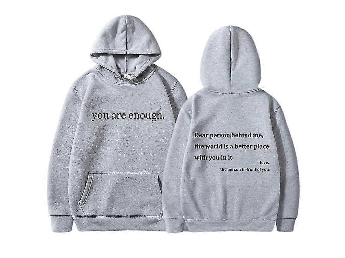 2026 moletom com Capuz "you Are Enough" Casual Outono Unissex Camiseta de Pano Regular