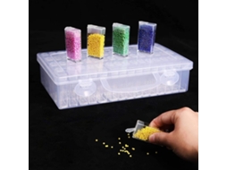Caixa Organizadora Transparente Para Pintura Com Diamantes, 64 Compartimentos Transparente Aquaforge