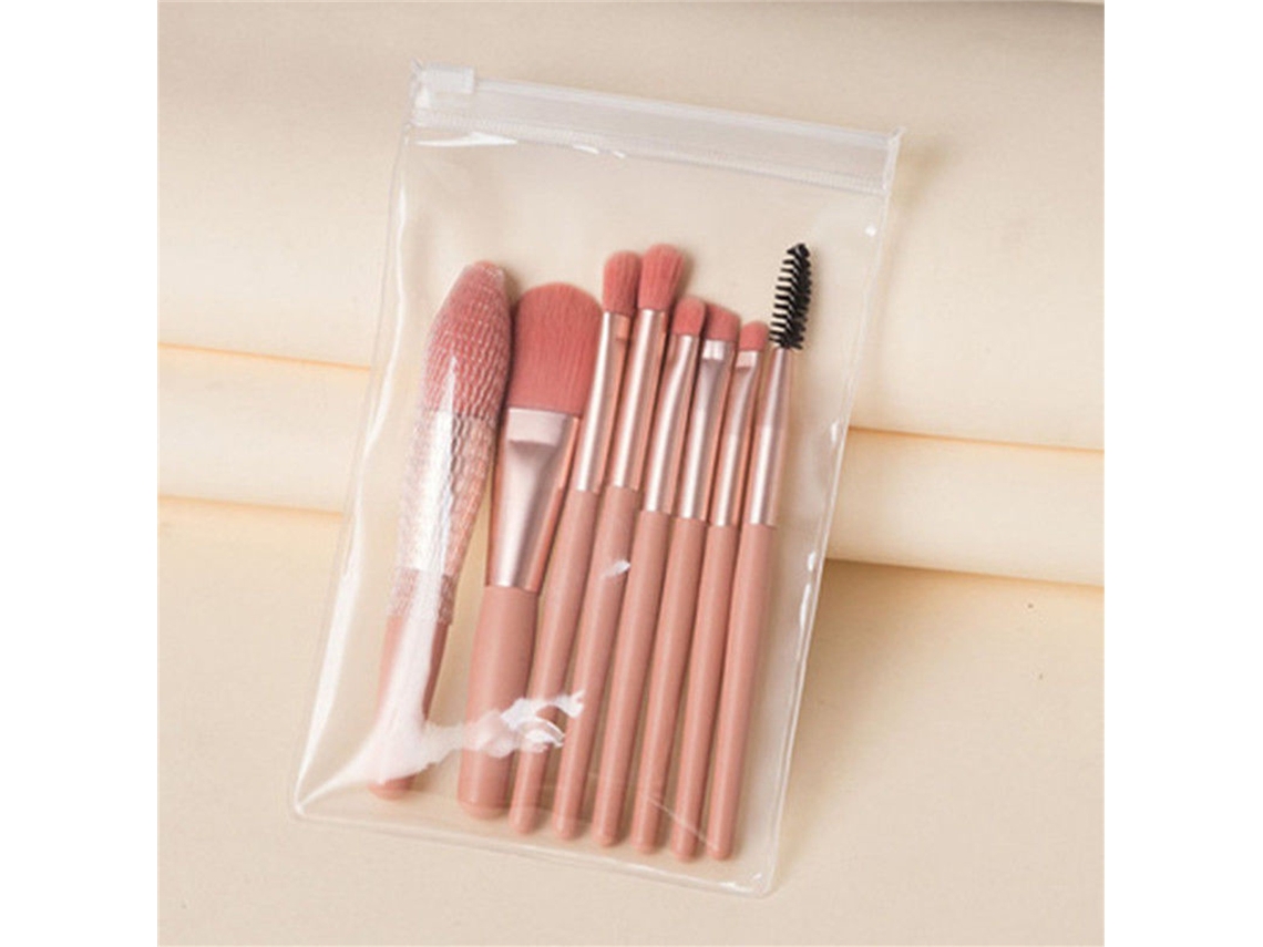 Conjunto de 8 Pincéis de Maquiagem Macios e Fofos , Ferramentas de Maquiagem MDUG (rosa)