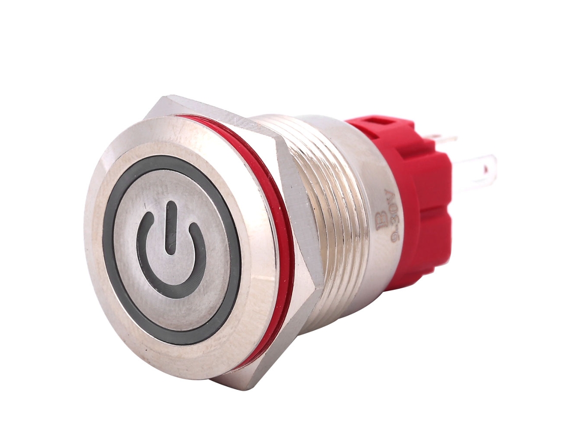 Interruptor Metálico Laxiscreed Dc 9-30v Com Função Self-lock Para Sistemas Elétricos
